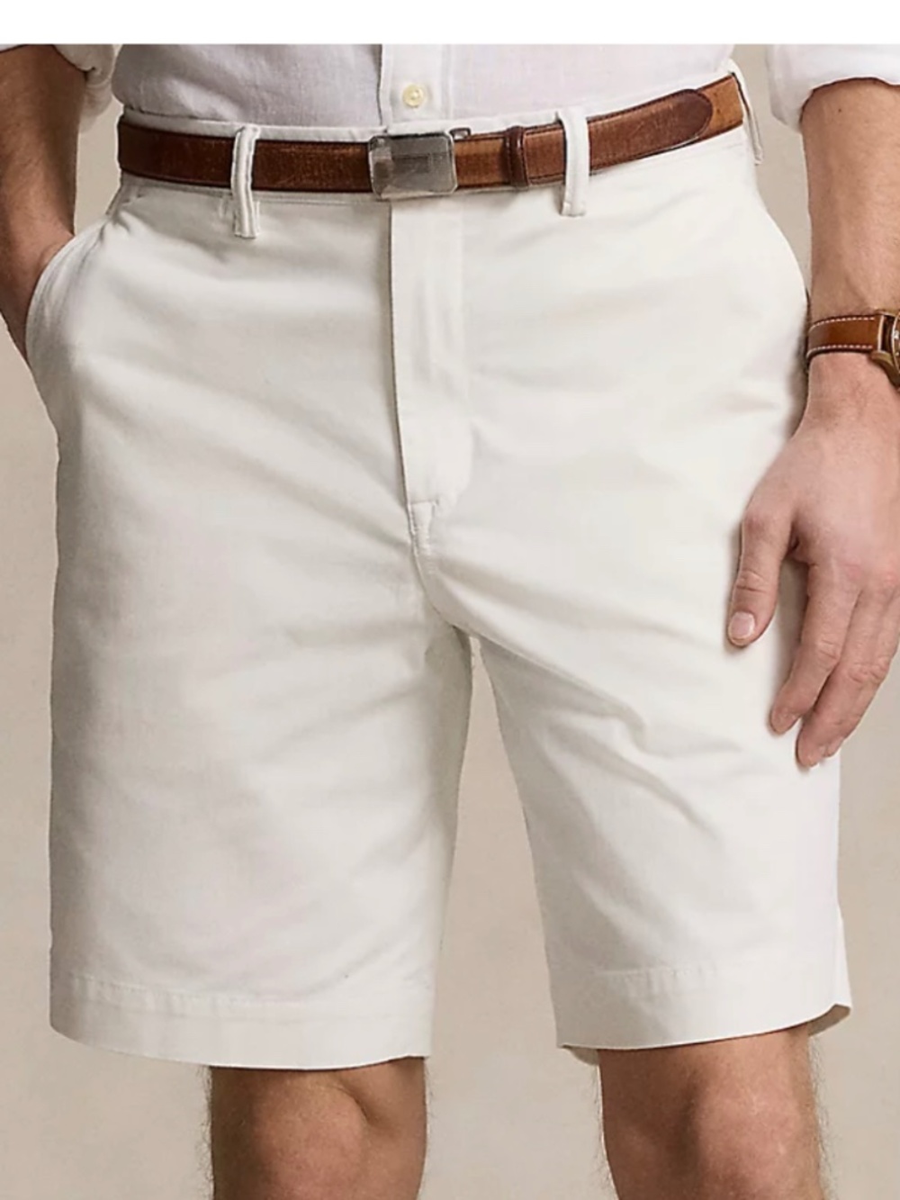 RALPH LAUREN POLO Chino Shorts Sz 32 x 7.5" in Light Grey (LIKE NEW) $115 MSRP